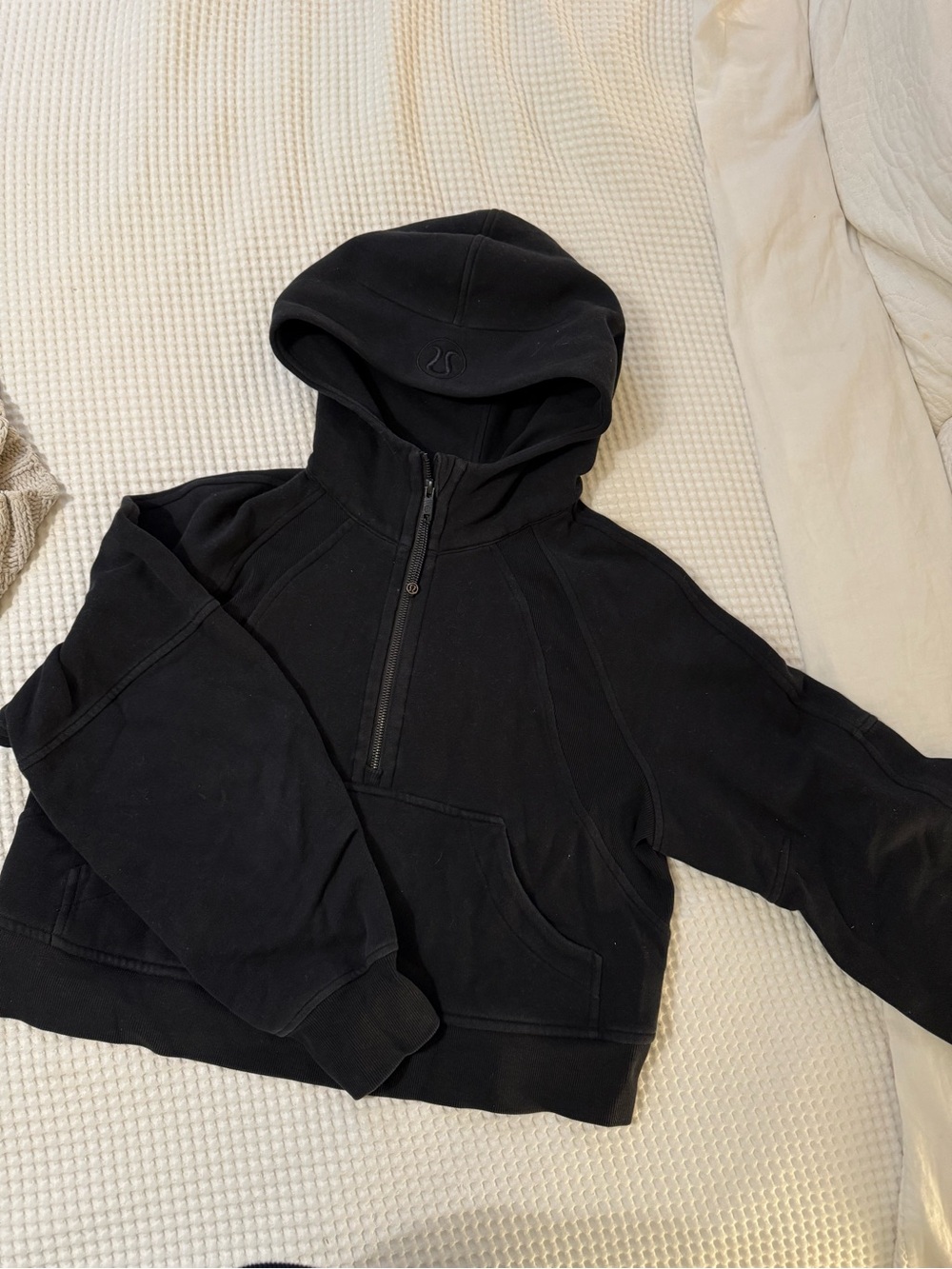 lululemon athletica Black Half-Zip Hooded Sweater